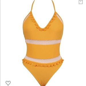 Yellow Pom Pom swimsuit